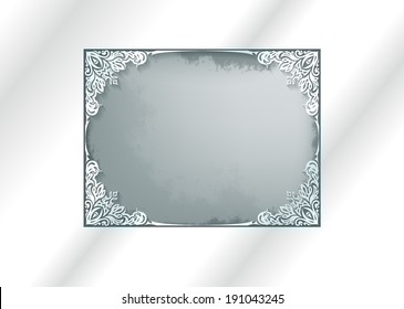Vintage white frame with shadow