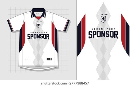 vintage white jersey with geometric pattern