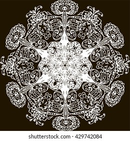 Vintage white pattern, luxury black design