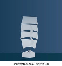 Vintage white sailing vessel