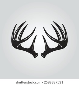 vintage whitetail deer antlers silhouette vector logo