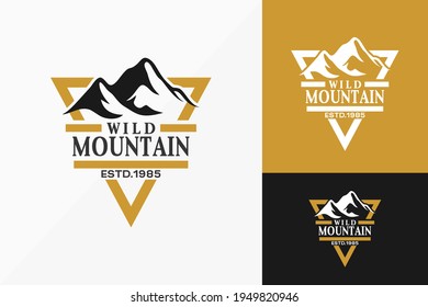 Vintage Wild Mountain Logo Vector Design. Abstract emblem, designs concept, logos, logotype element for template.