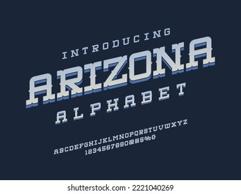 Vintage wild west western alphabet design with uppercase, numbers and symbols