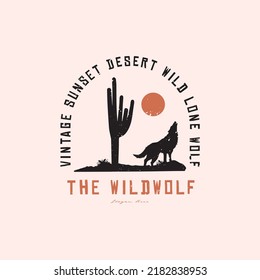 Vintage wild wolf logo, badges and design elements with grunge texture