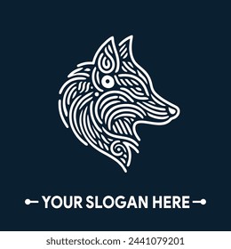 Vintage Wild Wolf Logo Vector Illustration