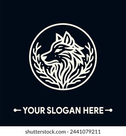 Vintage Wild Wolf Logo Vector Illustration