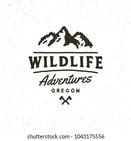 vintage wilderness logo. hand drawn retro styled outdoor adventure emblem, badge, design elements, logotype template. vector illustration