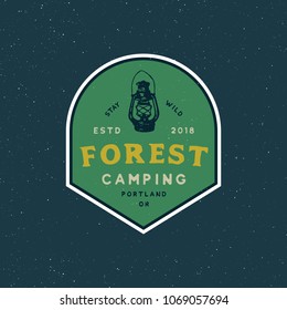 vintage wilderness logo. hand drawn retro styled outdoor adventure emblem, badge, design elements, logotype template. vector illustration