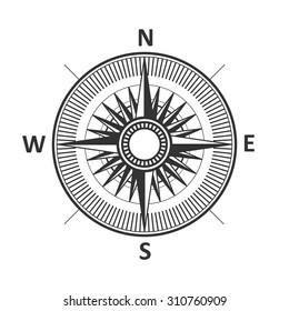 Vintage wind rose isolated vector illustration.