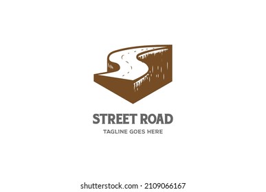 Vector de diseño del logotipo de avenida de avenidas de vintage Retro Ring Road Street