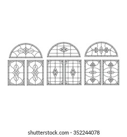 Vintage window and door design top circle