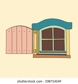 Vintage window on white background