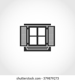 Vintage window vector icon. Flat exterior vector icon