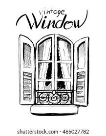 Vintage window. Vector sketch