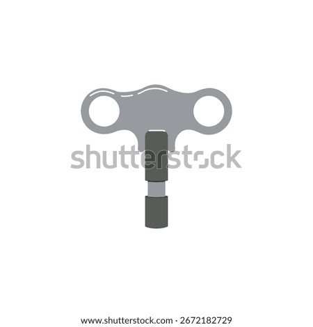 Vintage wind-up key illustration. Simple vector design for toys, mechanisms, retro devices, and mechanical concepts.