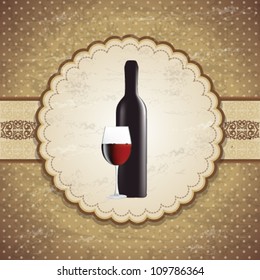 Vintage wine label on decorative background
