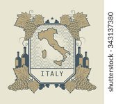 Vintage wine label, vector illustration