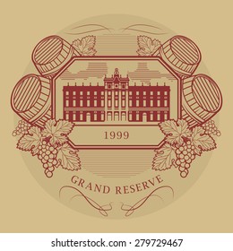Vintage wine label, vector illustration