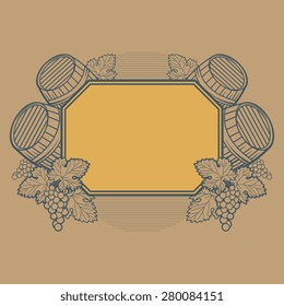 Vintage wine label, vector illustration