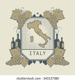 Vintage wine label, vector illustration