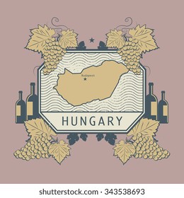 Vintage wine label, vector illustration