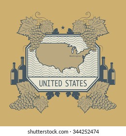 Vintage wine label, vector illustration