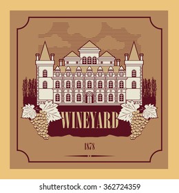 Vintage wine label, vector illustration