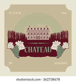 Vintage wine label, vector illustration