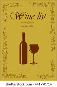 Vintage wine list. 