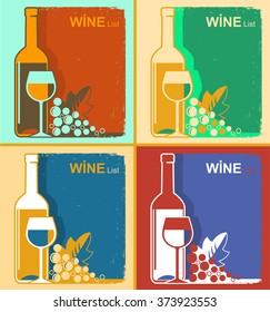 vintage wine list backgrounds .Vector posters for text