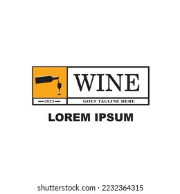 Vintage Wine Logo Simple Design Emblem Symbol