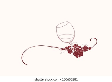 Vintage winery design element. Can be used in menu (restaurant, cafe, bar etc) or other. Includes grapes, leaves,glass, wine, swirls, ornaments, branches.