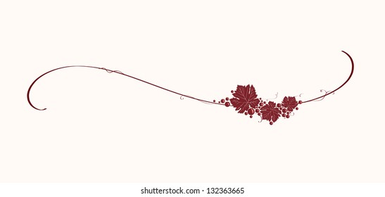 Vintage winery design element. Can be used in menu (restaurant, cafe, bar etc) or other. Includes grapes, leaves, swirls, ornaments, branches.