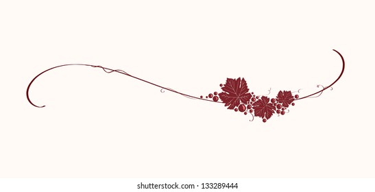 Vintage winery design element. Can be used in menu (restaurant, cafe, bar etc) or other. Includes grapes, leaves, swirls, ornaments, branches. Bigger decorations