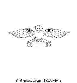 Vintage wing and bird logo design elements are suitable for communits