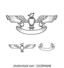 Vintage wing and bird logo design elements are suitable for communits
