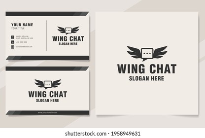 Vintage wing chat logo template monogram style