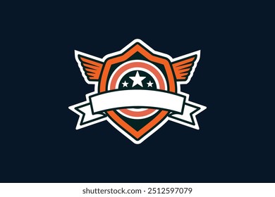 Vintage Wing Retro Badge Vector | Classic Emblem Design for T-Shirts, Stickers, and Logos | Old School Aviation Style