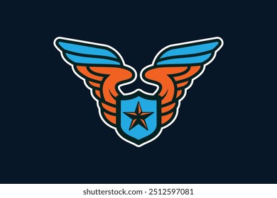 Vintage Wing Retro Badge Vector | Classic Emblem Design for T-Shirts, Stickers, and Logos | Old School Aviation Style