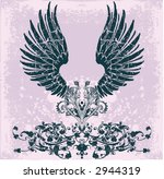 vintage wingged heart