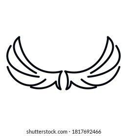 Vintage wings icon. Outline vintage wings vector icon for web design isolated on white background
