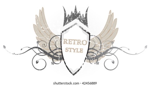 Vintage wings and shield