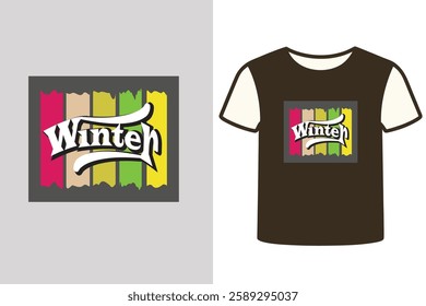 Vintage winter t-shirt design vector art