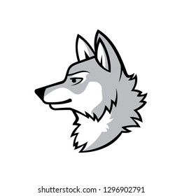 Vintage wolf face logo emblem template for business or t-shirt design concept. Vector wolf Vintage Design Element. Wolf logo. Wolf icon.