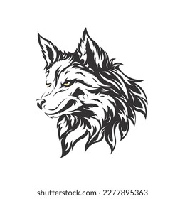 Vintage Wolf Logo Design Vorlage Vektorgrafik