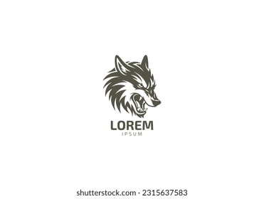 Modelo de diseño de logotipo de lobo de vintage ilustración de icono vectorial