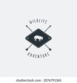 vintage wolf logo vector design template. simple retro wolf logo vector design template with hipster and badge styles. 