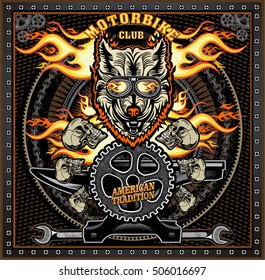 vintage Wolf motorcycle label