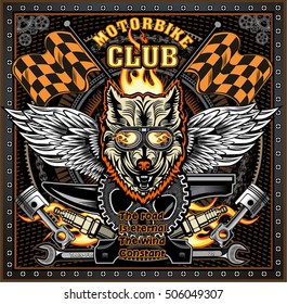 
vintage Wolf motorcycle label