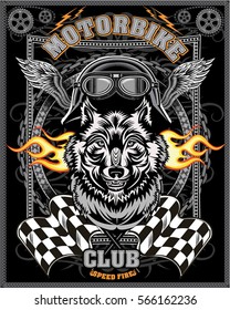 vintage Wolf motorcycle label
